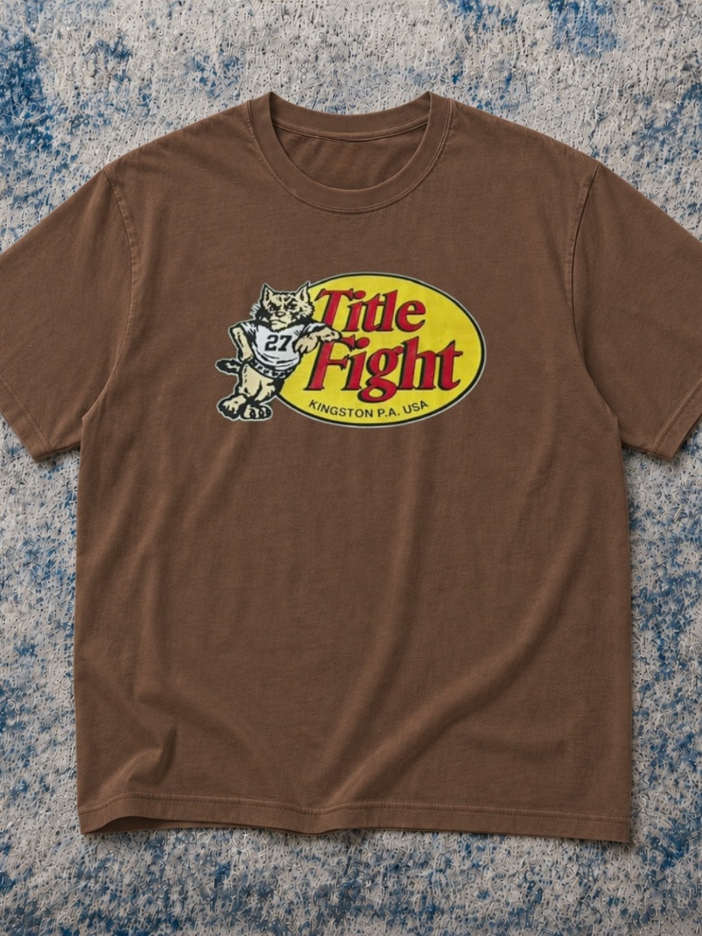 Gildan Brown 'Title Fight' Graphic Short Sleeve Tee
